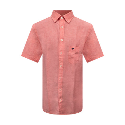 Fynch-Hatton Men's Linen Shirt Coral Medium