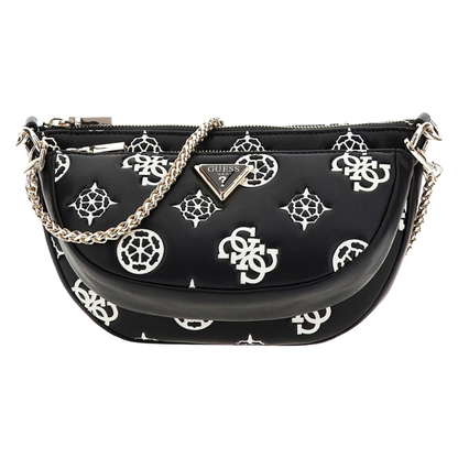 Guess Deesa Logo Saddle Double Pouch Crossover Bag Black