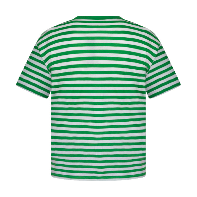 Ralph Lauren Polo Women's Striped T-Shirt Green & White - X Large