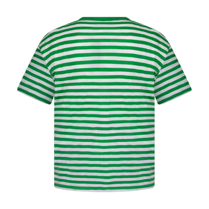 Ralph Lauren Polo Women's Striped T-Shirt Green & White - X Large