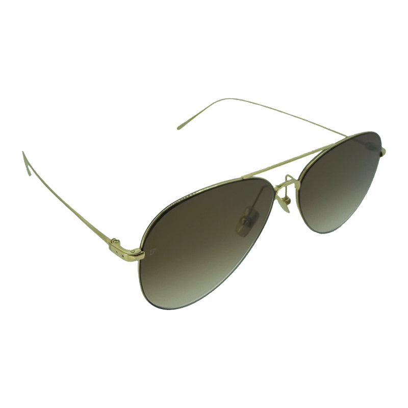 Linda Farrow Lloyds Aviator Unisex Sunglasses Light Gold 6233