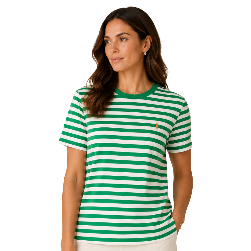 Ralph Lauren Polo Women's Striped T-Shirt Green & White