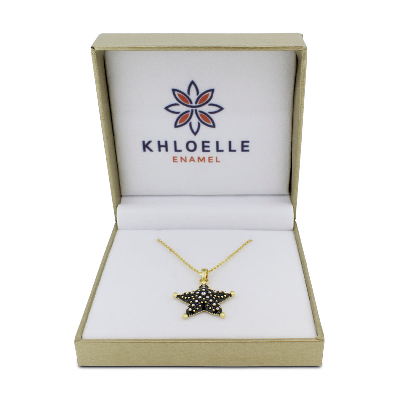 Khloelle Black and Gold Starfish Necklace LC0070789