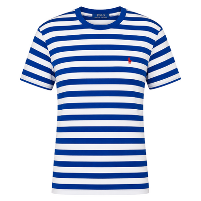 Ralph Lauren Polo Cotton Jersey Crewneck T-Shirt Blue & White Women's