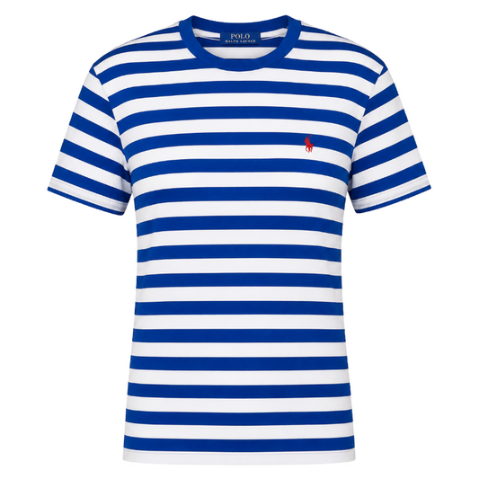 Ralph Lauren Polo Cotton Jersey Crewneck T-Shirt Blue & White Women's