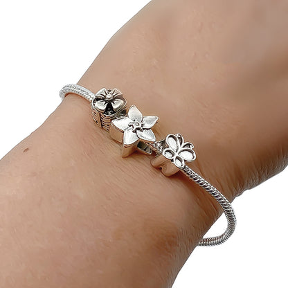 Flower Butterfly & Gift Charm Bracelet Set