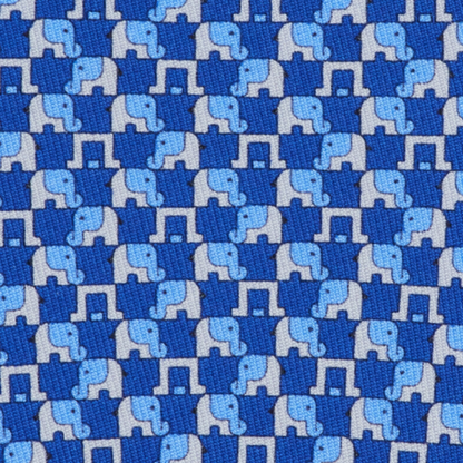 Salvatore Ferragamo Silk Elephant Print Tie Blue
