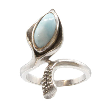 Marahlago Calla Ring Larimar Silver Size 8