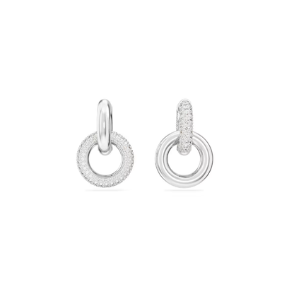 Dextera Asymmetrical Hoop Earrings | Rhodium Plated