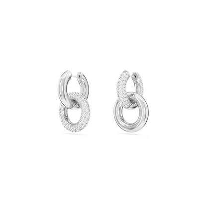 Dextera Asymmetrical Hoop Earrings | Rhodium Plated