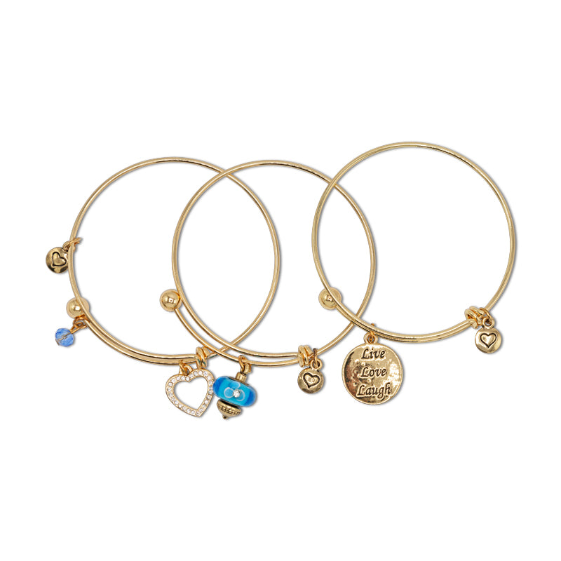 Lovita Gold Bangle Live, Love, Laugh