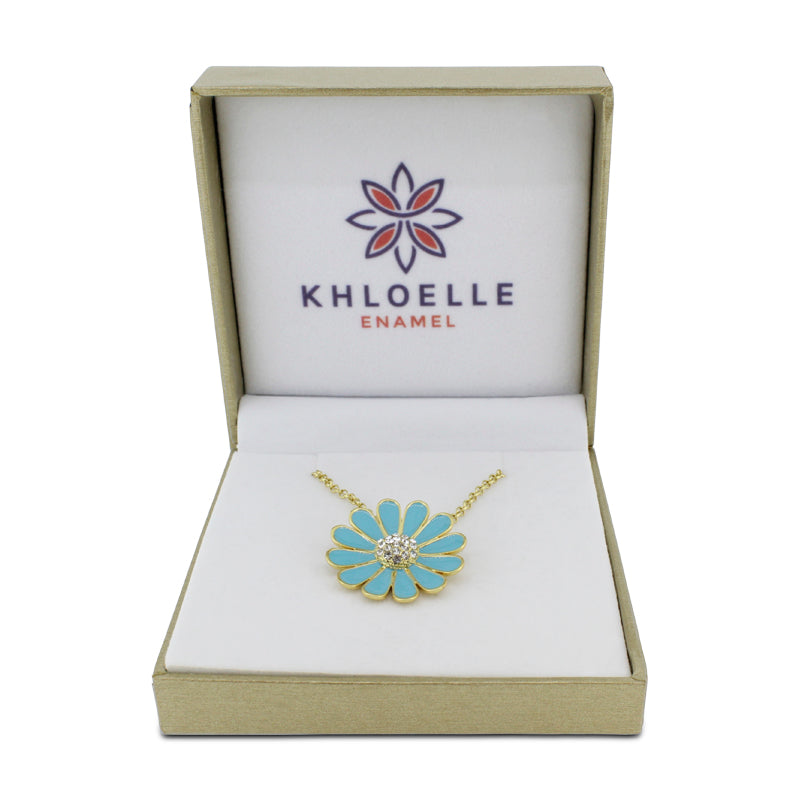 Khloelle Gold Blue & Silver Flower Necklace LC0070862