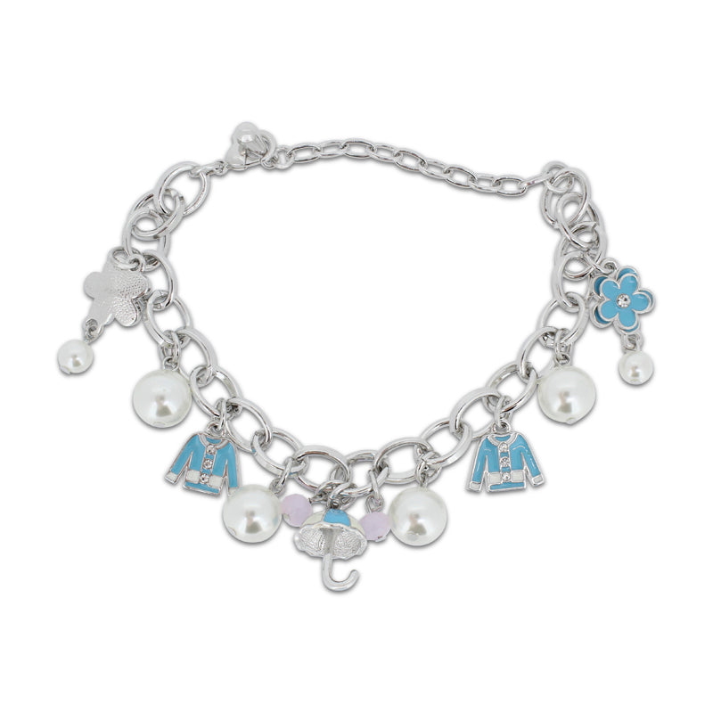 Khloelle Blue Umbrella and Flower Bracelet LC0070883