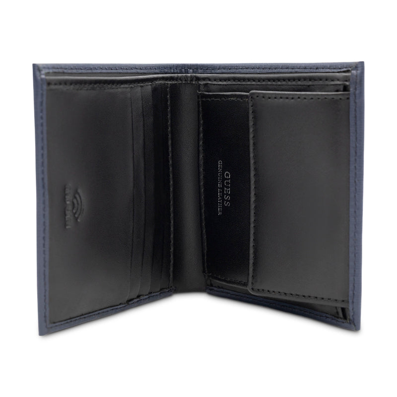 Guess Folding Wallet Navy Blue Men's SMCSLELEA22
