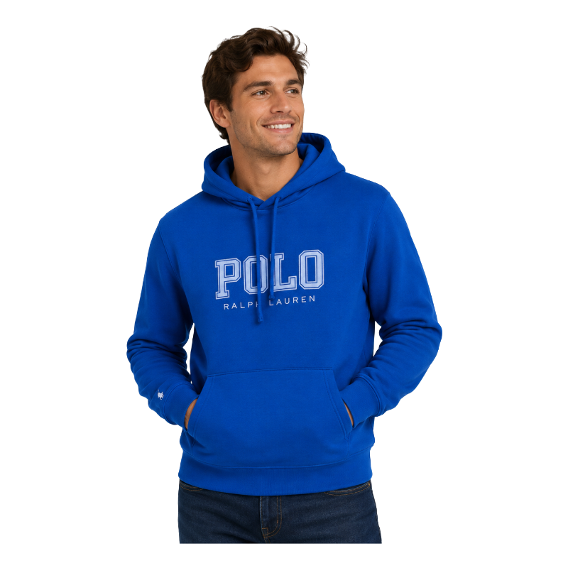 Ralph Lauren Polo Logo Fleece Hoodie Blue Men's