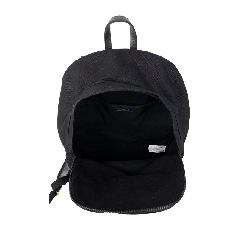 Ralph Lauren Polo Logo-Embroidered Canvas Backpack Black