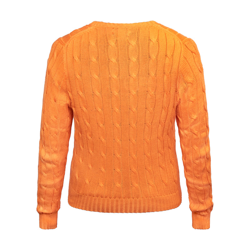 Ralph Lauren Polo Prima Cotton Cable Knit Jumper Orange