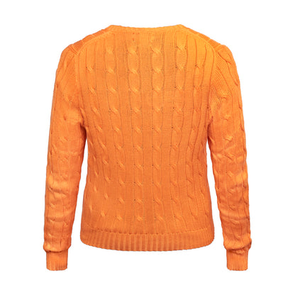 Ralph Lauren Polo Prima Cotton Cable Knit Jumper Orange