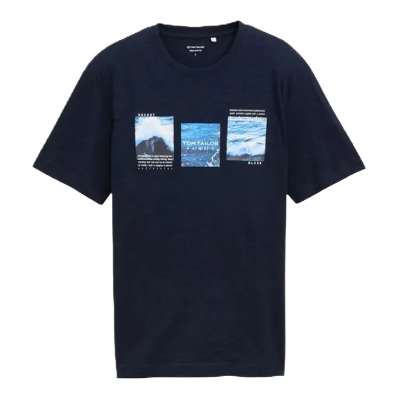 Tom Tailor Men's Navy Ocean Design  T-Shirt 