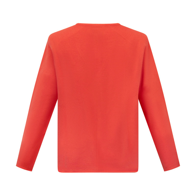 Fynch-Hatton Knitted Women's V-Neck Jumper Coral Red
