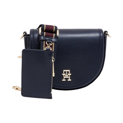 Tommy Hilfiger Womens City Summer Saddle Bag With Coin Pouch Navy Blue AW0AW14877