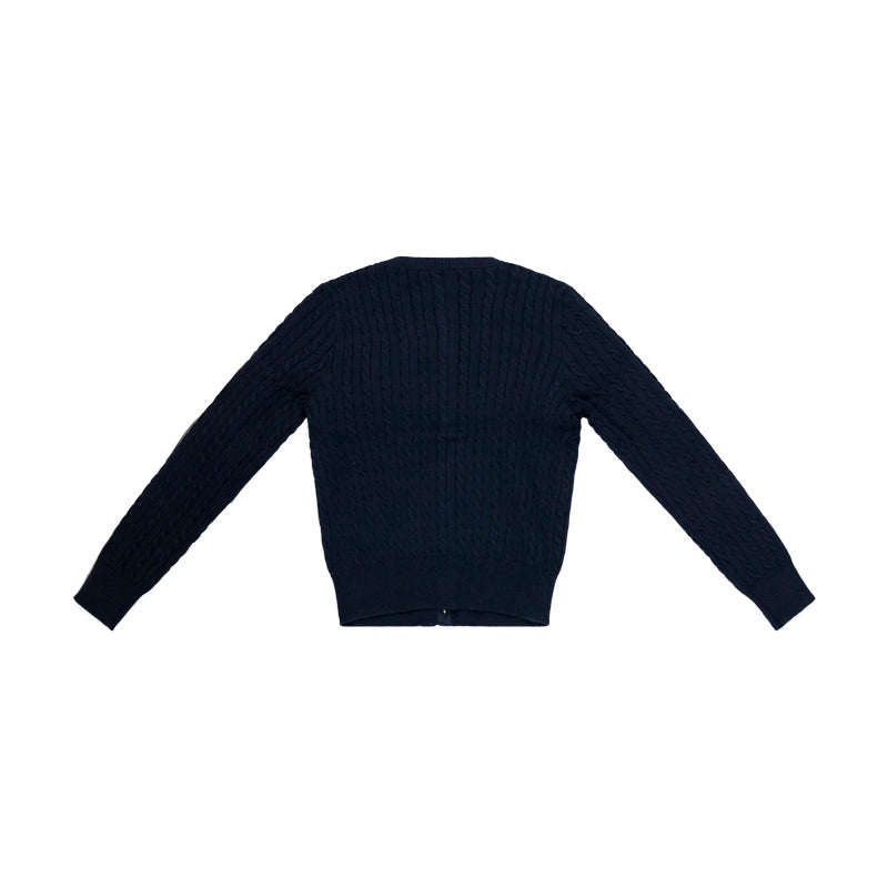 Ralph Lauren Polo Mini Cable Cotton Cardigan Hunter Navy Blue