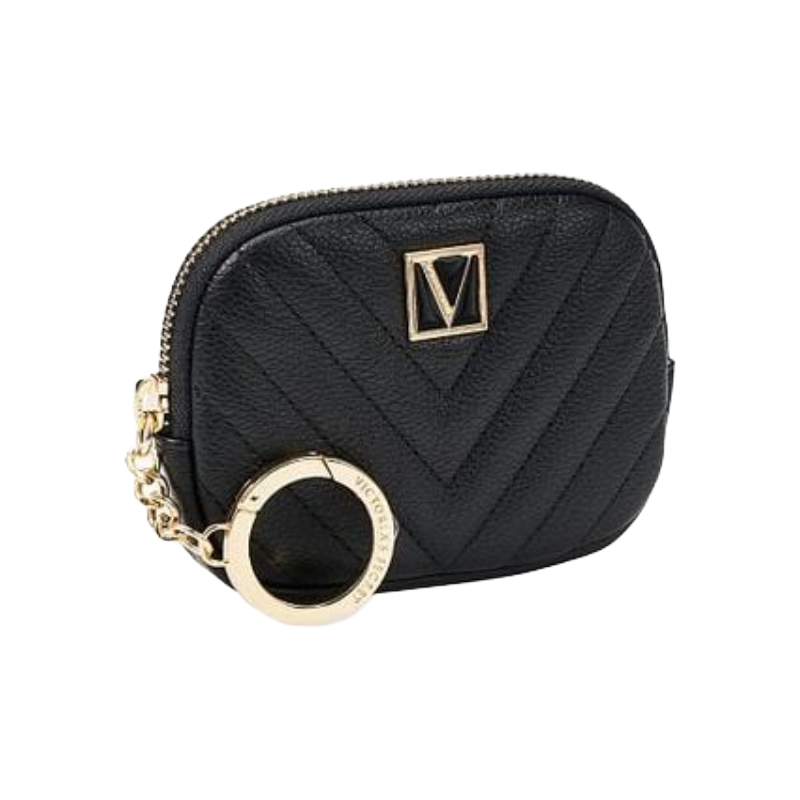 Victoria's Secret Black Coin Purse With Key Fob
