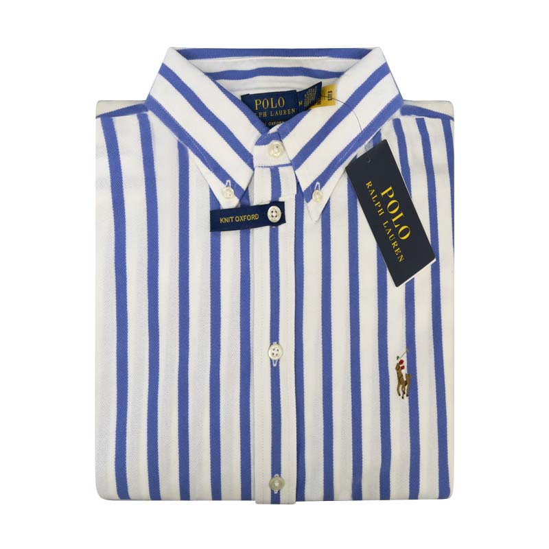 Ralph Lauren Polo Women's Striped Oxford Cotton Shirt Blue/White