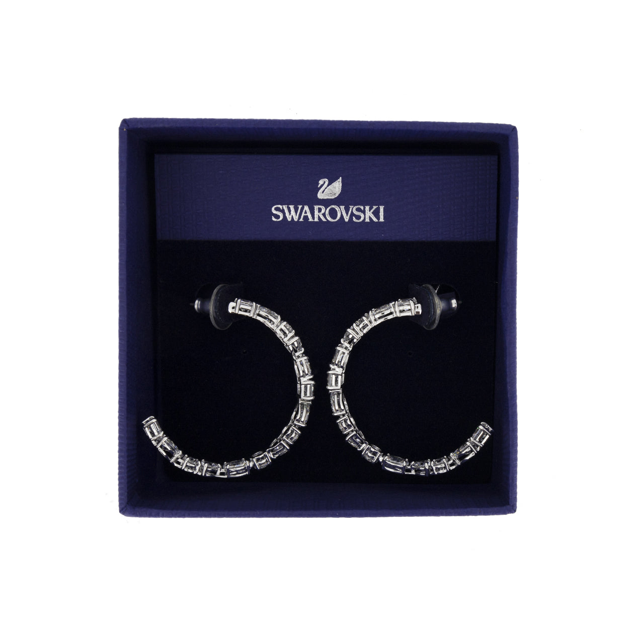 Exist hoop earrings, Small, White, Rhodium plated - JEWELLERY from Market  Cross Jewellers UK