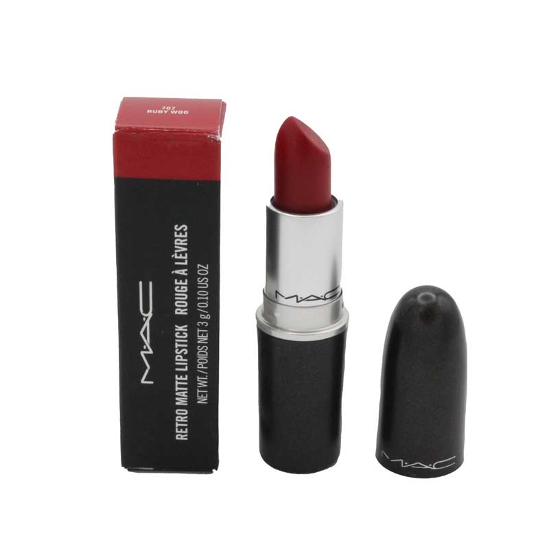 MAC Retro Matte Red Lipstick 707 Ruby Woo (Blemished Box)