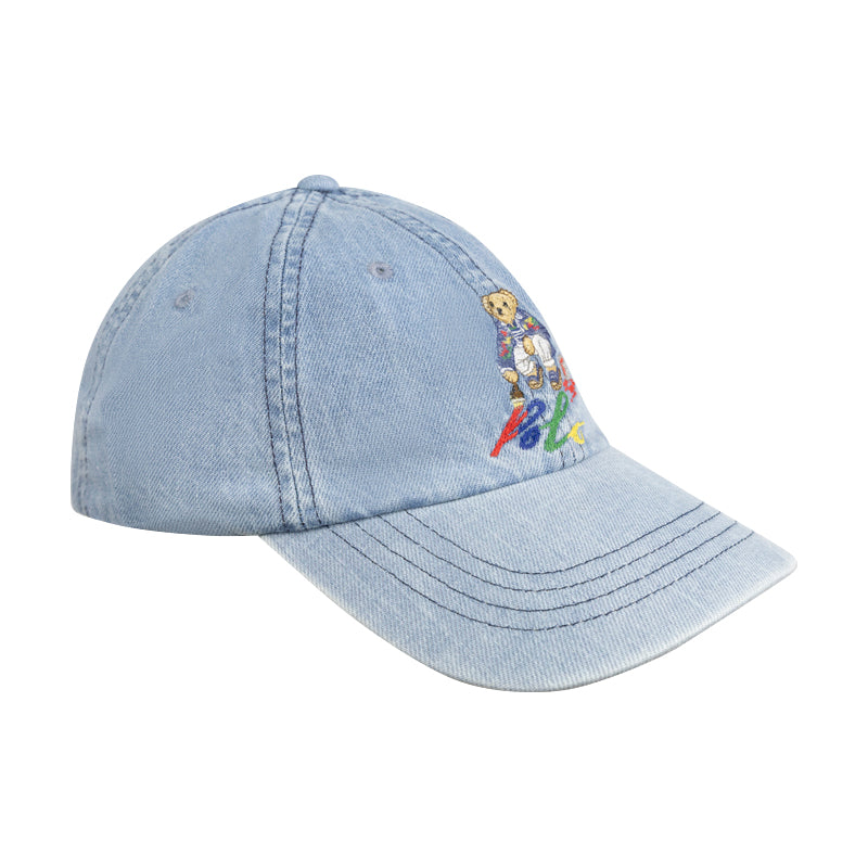 Ralph Lauren Polo Bear Denim Cap Blue Hat