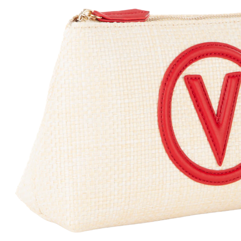 Mario Valentino Women's Cosmetic Bag Natural/Red