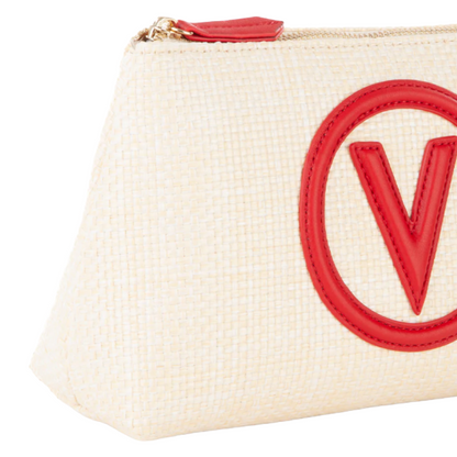 Mario Valentino Women's Cosmetic Bag Natural/Red