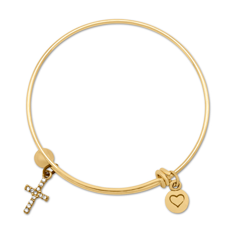 Lovita Gold Plated Bangle Set | Faith, Hope, Love