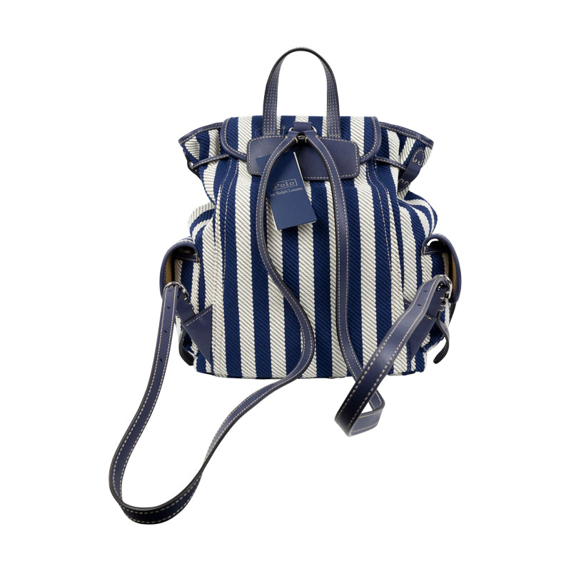 Ralph Lauren Polo Canvas Backpack Striped Navy & White