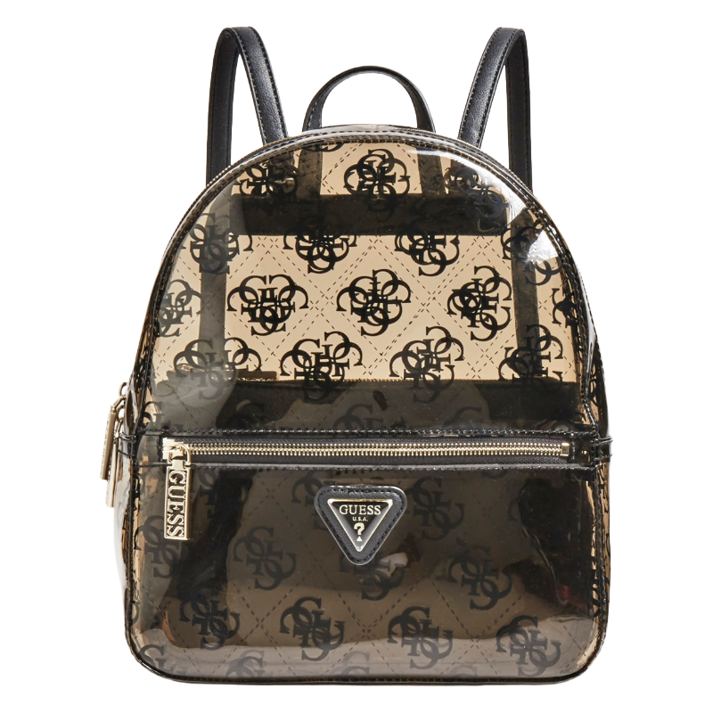 Guess Women's Tash Backpack Black See Through & Black Purse