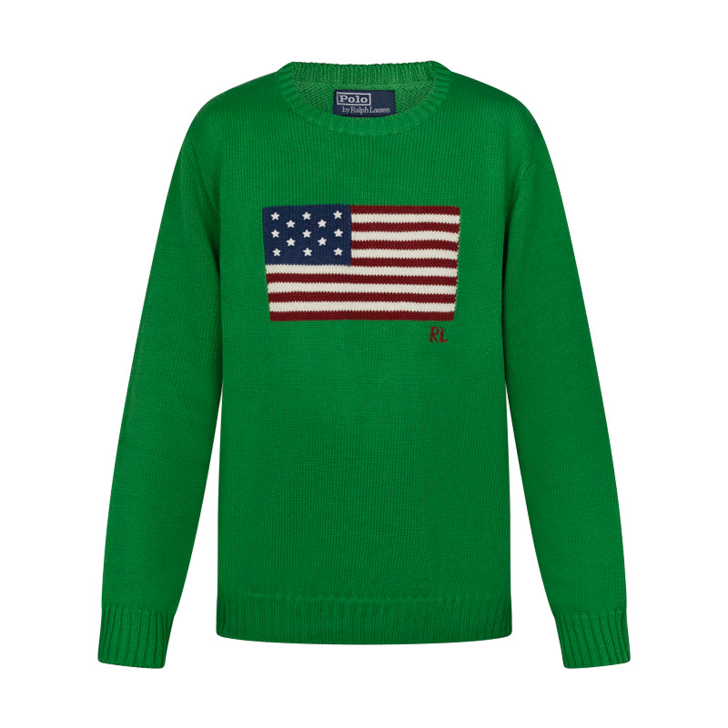 Ralph Lauren Polo The Iconic Flag Jumper Green Men's