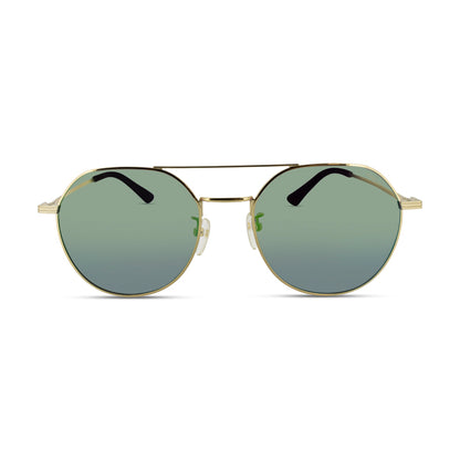 Police Gold Green Mirror Sunglasses SPL 459Y *Ex Display*