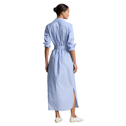 Ralph Lauren Women's Cotton Poplin Belted Shirtdress Blue