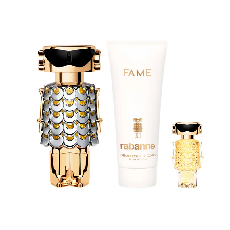 Paco Rabanne Fame Gift Set For Women - 80ml Eau De Parfum 100ml - Perfumed Body Lotion - 4ml EDP Miniature