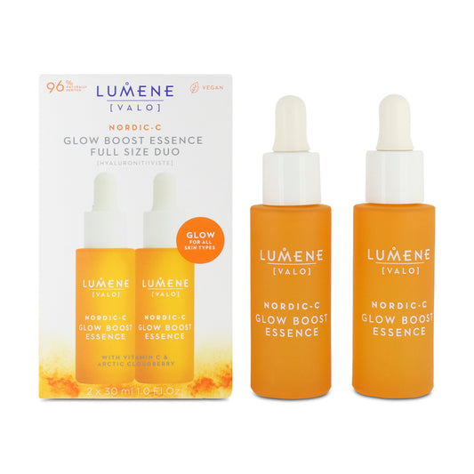Lumene Glow Boost Essence Serum for Dry Skin 2 x 30ml (Blemished Box)