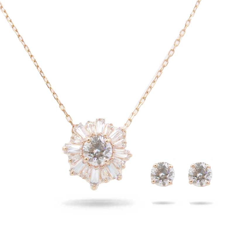 Swarovski Sunshine Flower Necklace & Earring Jewellery Set