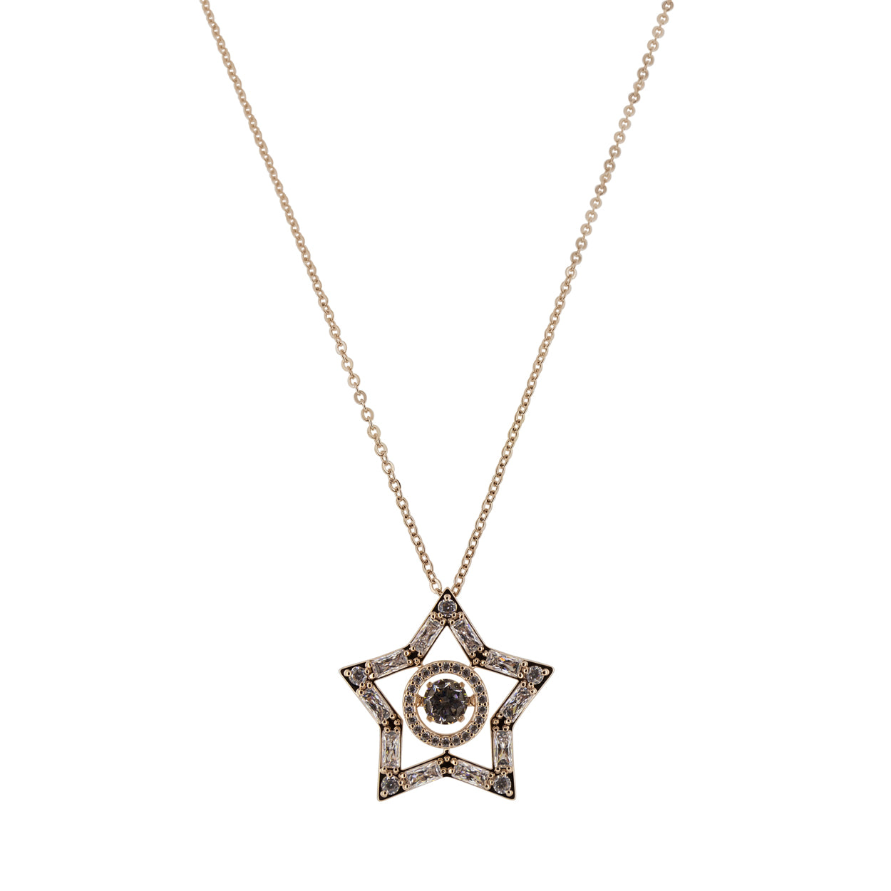 Swarovski Rose Gold Star & Dancing Diamond Necklace 5617766 