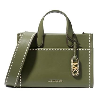 Michael Kors Gigi Small Leather Messenger Bag Smokey Olive