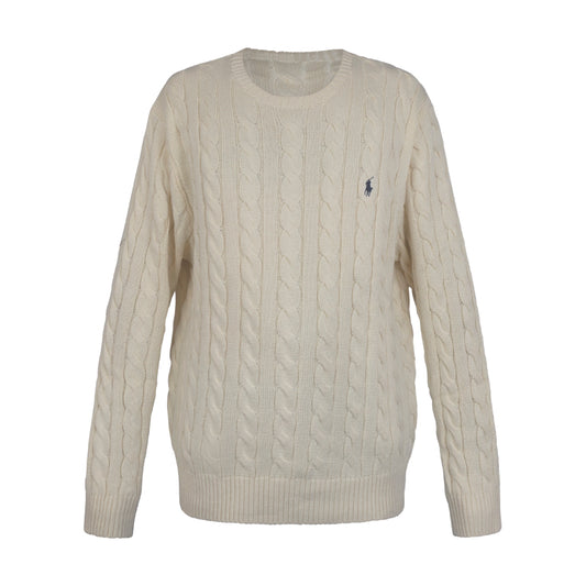 Ralph Lauren Polo Cotton Cable Knit Jumper Cream