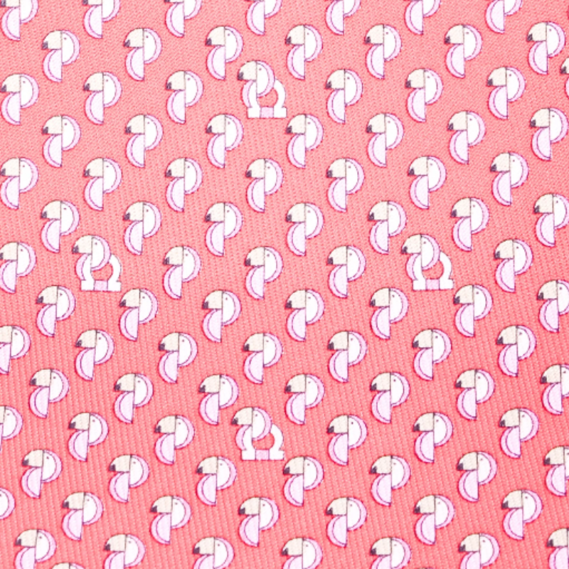 Salvatore Ferragamo Silk Animal Print Tie Red