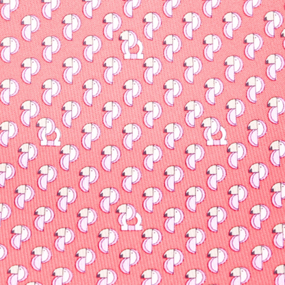 Salvatore Ferragamo Silk Animal Print Tie Red