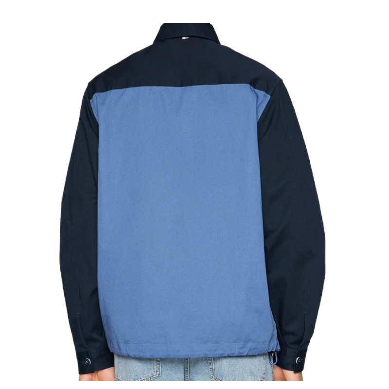 Hugo Boss Olson Men's Colour Blocked Relaxed Fit Shirt Open Blue - Large