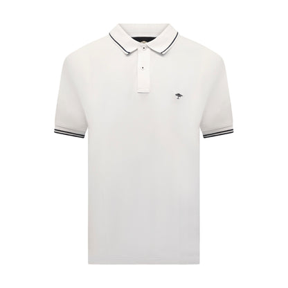 Fynch Hatton Men's Striped Collar Polo Shirt White