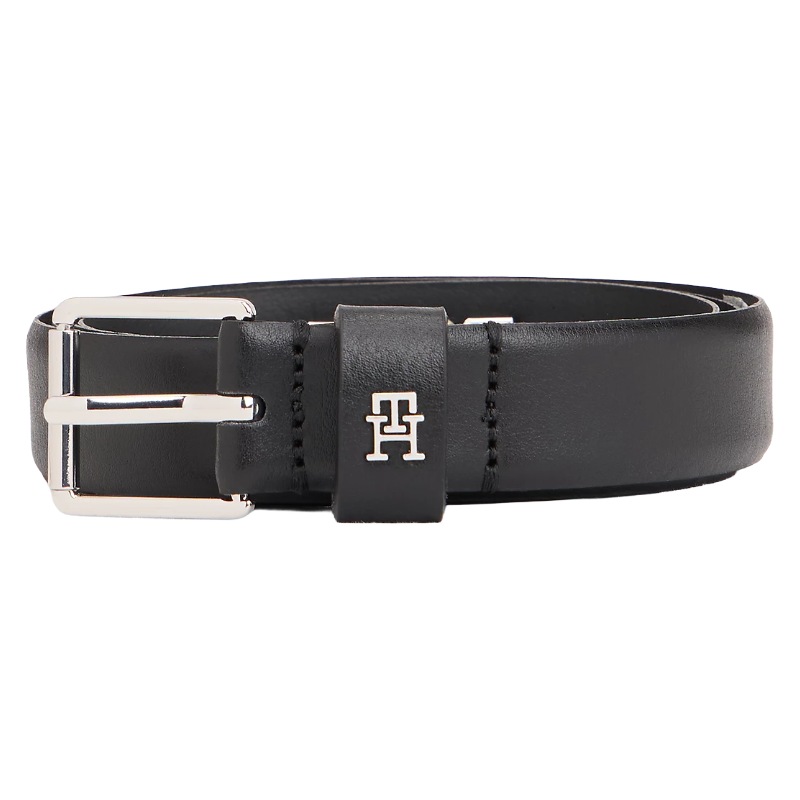 Tommy Hilfiger Square Buckle Leather Belt Black Women's AW0AW16607